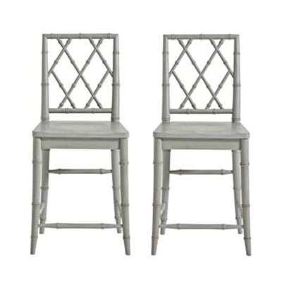 A pair of gray bamboo bar stools, perfect for adding a touch of elegance to your home decor. Available on Amazon Furniture.