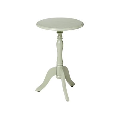 A small table with a round top and a wooden base available on Amazon.
