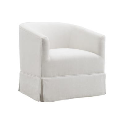 A white swivel chair on a white background, perfect for any modern Amazon furniture collection.