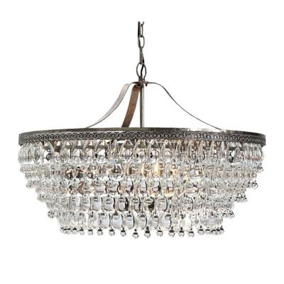 A glass bead and metal chandelier from Pottery Barn