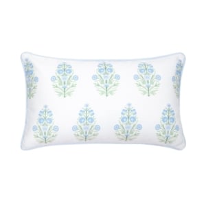 This floral blue and white pillow can be found on Amazon.