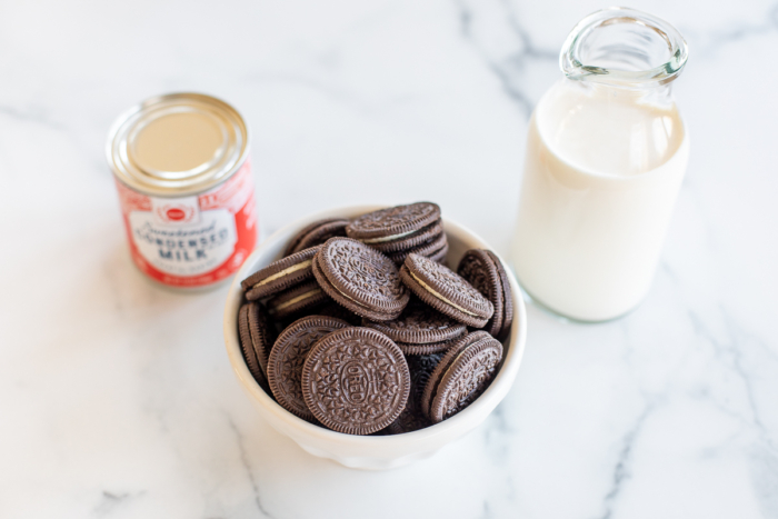 Ingredients for cookies and cream ice cream