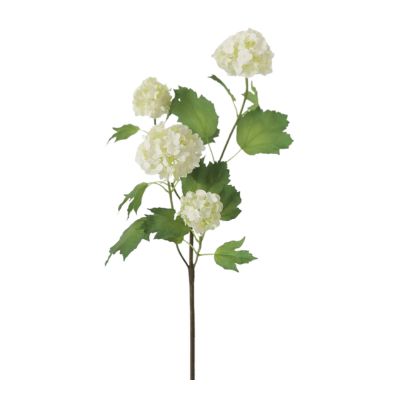 A green and white stem of viburnum faux flowers