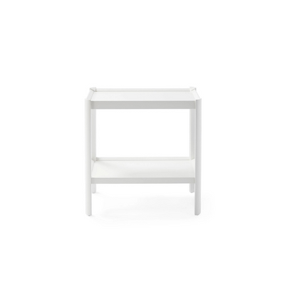white side table with shelf