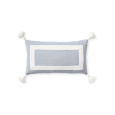 blue and white outdoor pillow