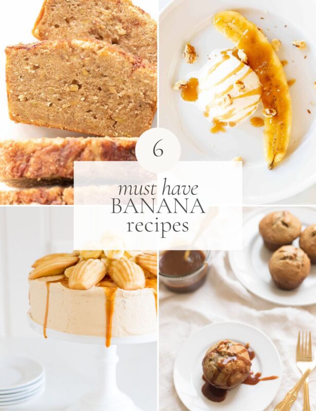 banana recipe collage