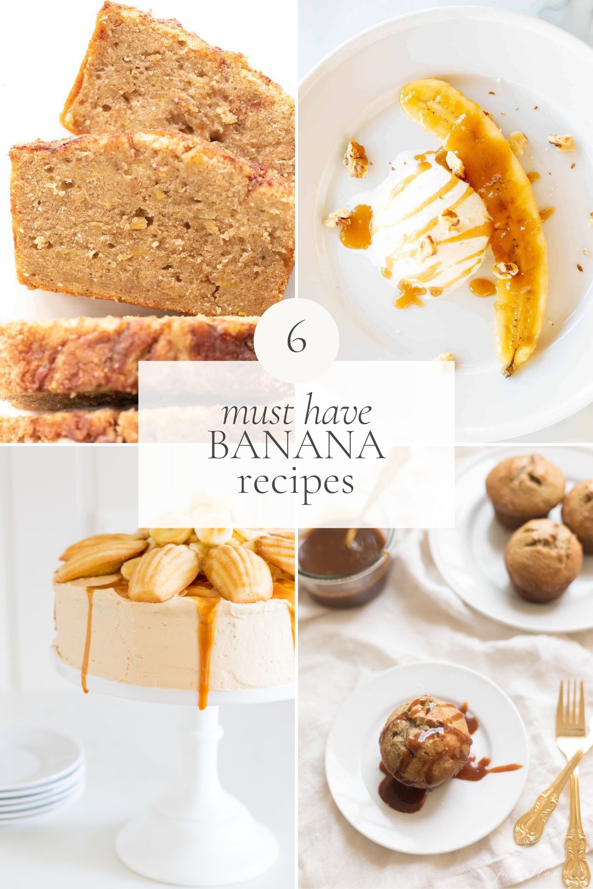 banana recipe collage