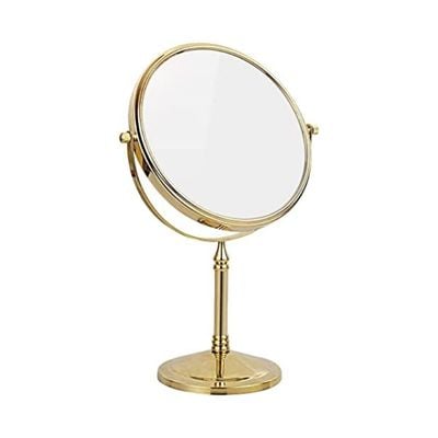 a gold bathroom accessory makeup mirror