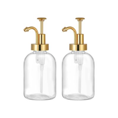 glass soap dispensers with gold lids