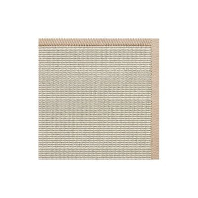 A square beige woven sisal rug with a light tan border, shown against a white background. Perfect as an outdoor sisal rug or for custom sisal rugs to suit your space.