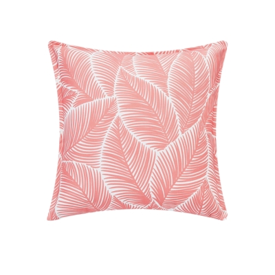 a pink leaf pattern outdoor pillow