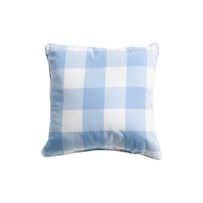 blue and white outdoor pillow