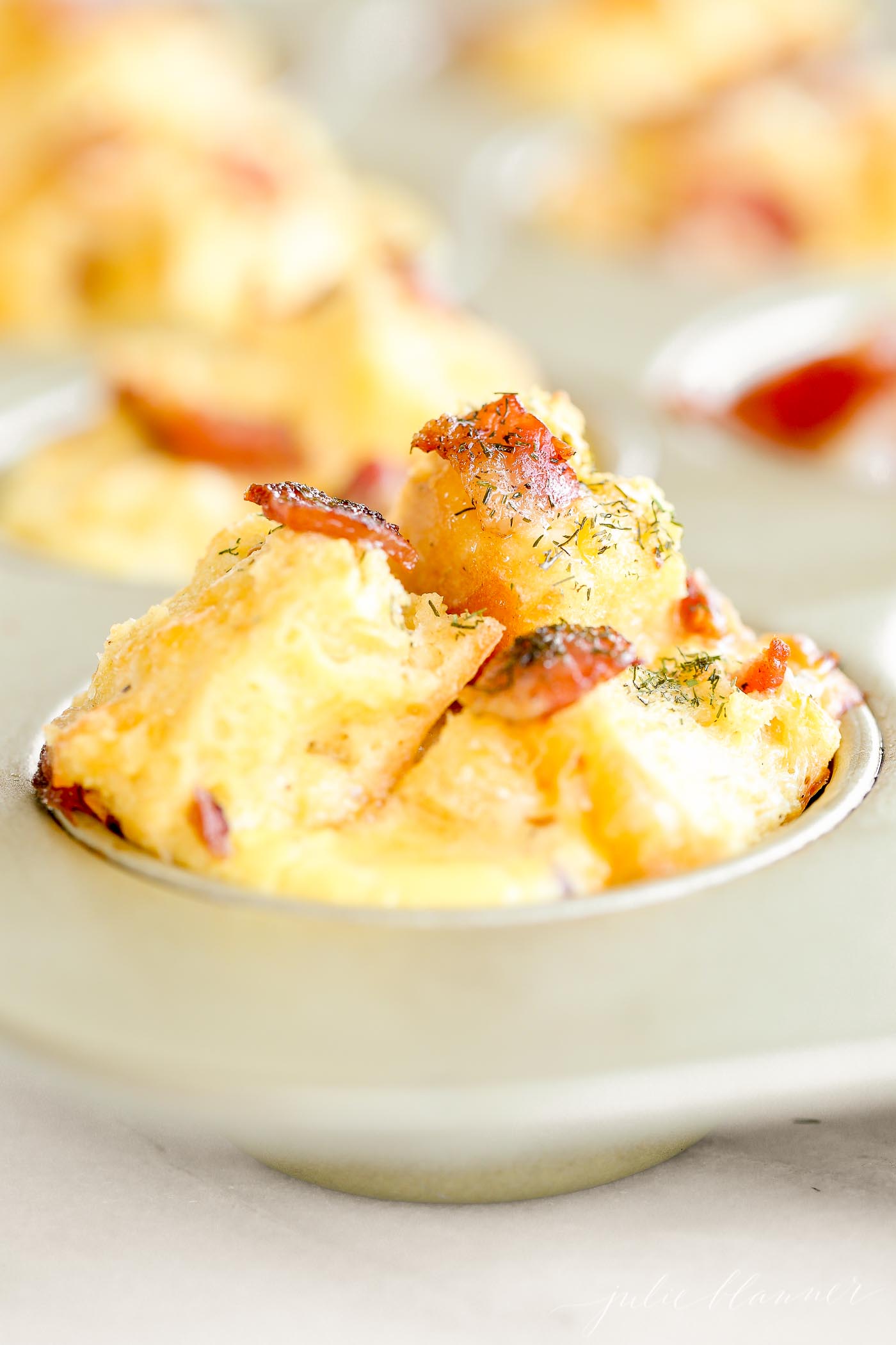 egg strata in muffin tin