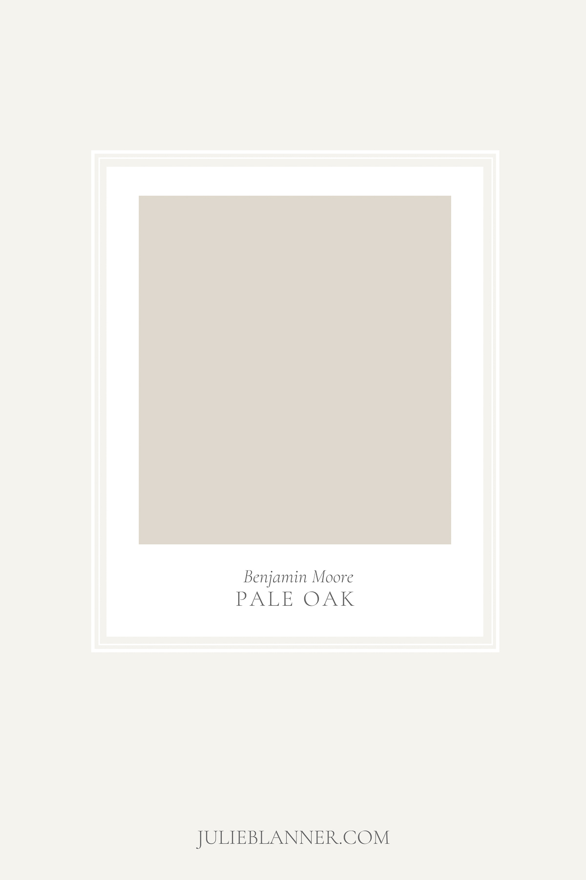 A graphic featuring a paint card for Benjamin Moore Pale Oak, a deck paint color.
