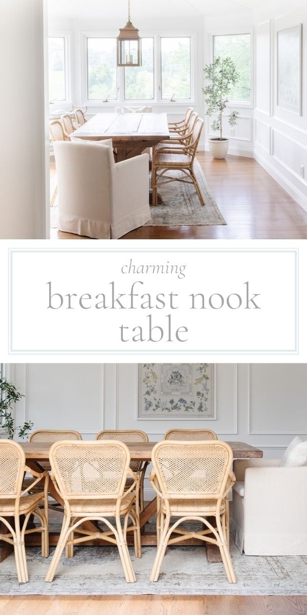 Photos of a dining table with chairs