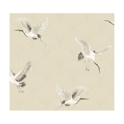 Amazon wallpaper in a beige color with flying birds