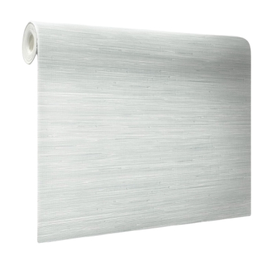 A soft gray blue seagrass wallpaper from Amazon