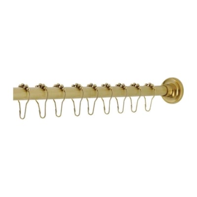 Brushed brass shower curtain rod