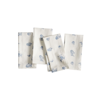 Blue and white block print napkins from Pottery Barn