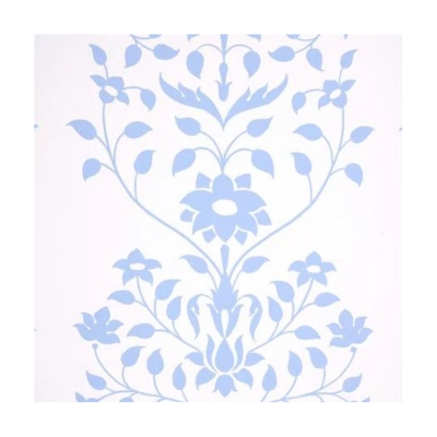 a blue and white block print wallpaper