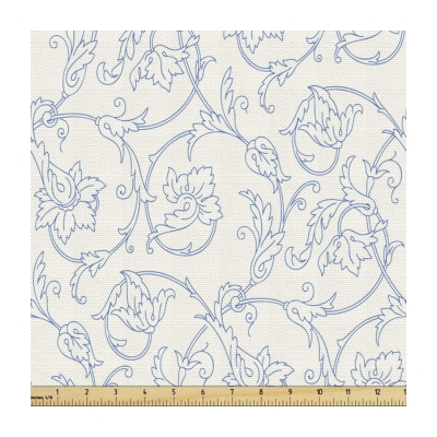 blue and white patterned outdoor fabric