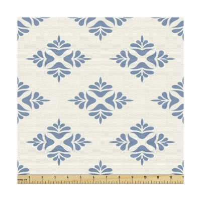 blue patterned outdoor fabric