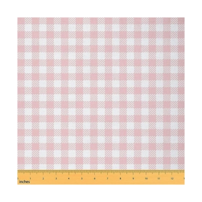 pink gingham outdoor fabric