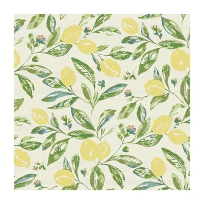 green and yellow lemon patterned outdoor fabric