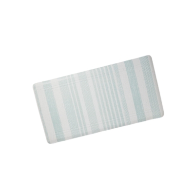 A striped bath mat on a white background.