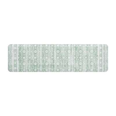 Anti Fatigue Kitchen Mats with a green and white pattern on a white background.
