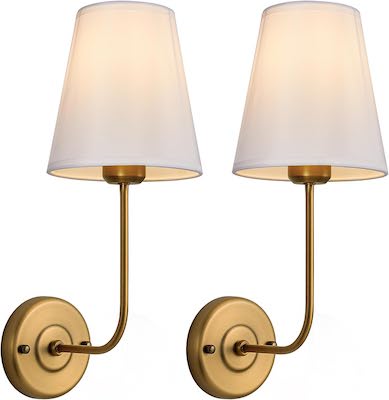 A pair of brass sconces available for Prime Day.