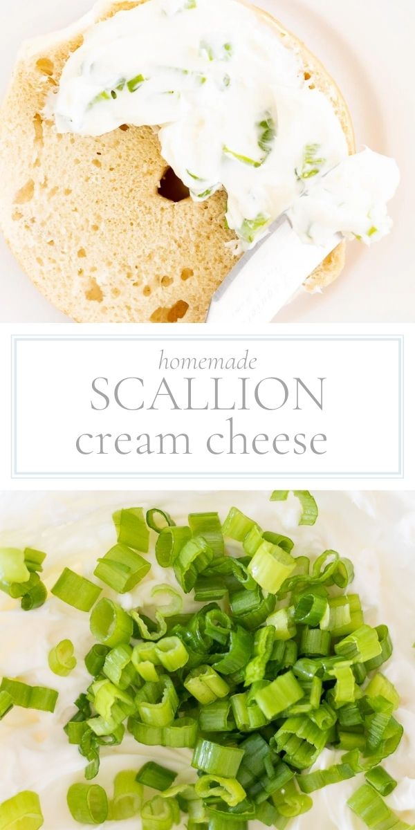 Homemade scallion cream cheese.
