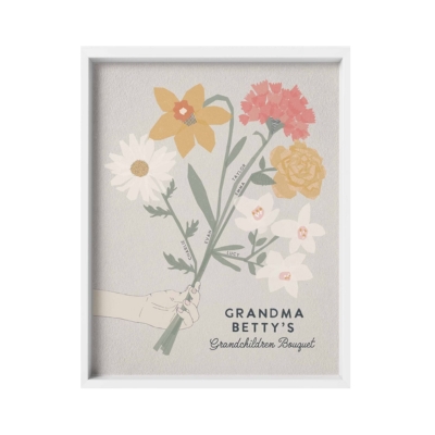 Grandma Betty's flowers - gift idea of birth month flower art