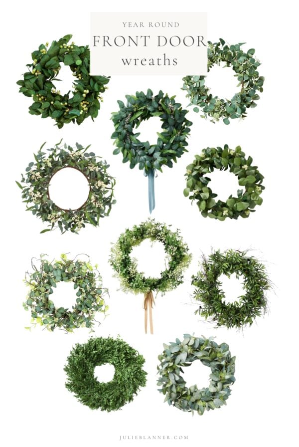 Eucalyptus wreaths for the front door year round.
