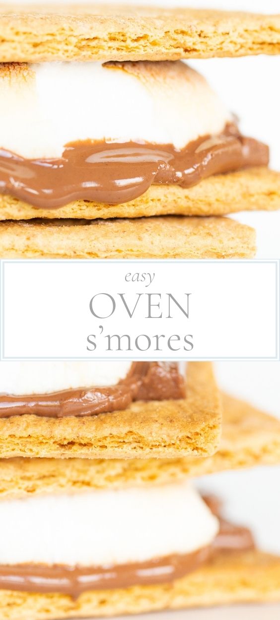 A stack of s'mores with the words open s'mores, grilled to perfection.