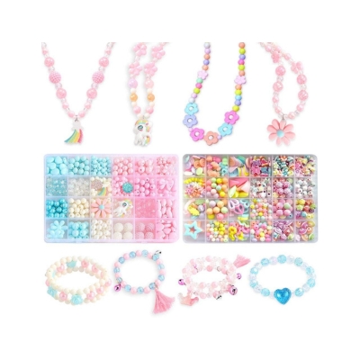 A variety of necklaces, bracelets, and earrings perfect as easter basket fillers.