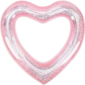 This pink heart-shaped inflatable pool float, adorned with silver glitter accents, makes an unexpected yet delightful Easter basket filler.