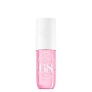 A pink bottle with a white cap labeled "Sol de Janeiro 68" makes a delightful addition to your Easter basket fillers.