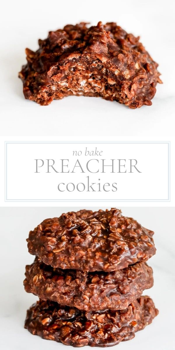Delicious and easy-to-make no bake preacher cookies, a classic treat made with chocolate.