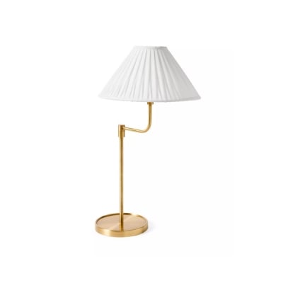 A cheaper version of the Serena and Lily table lamp with a white shade.