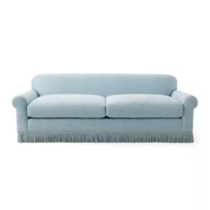blue fringe sofa