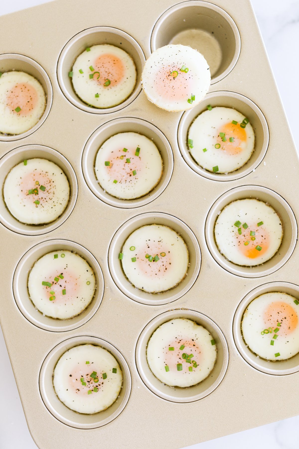 Baked muffin tin eggs