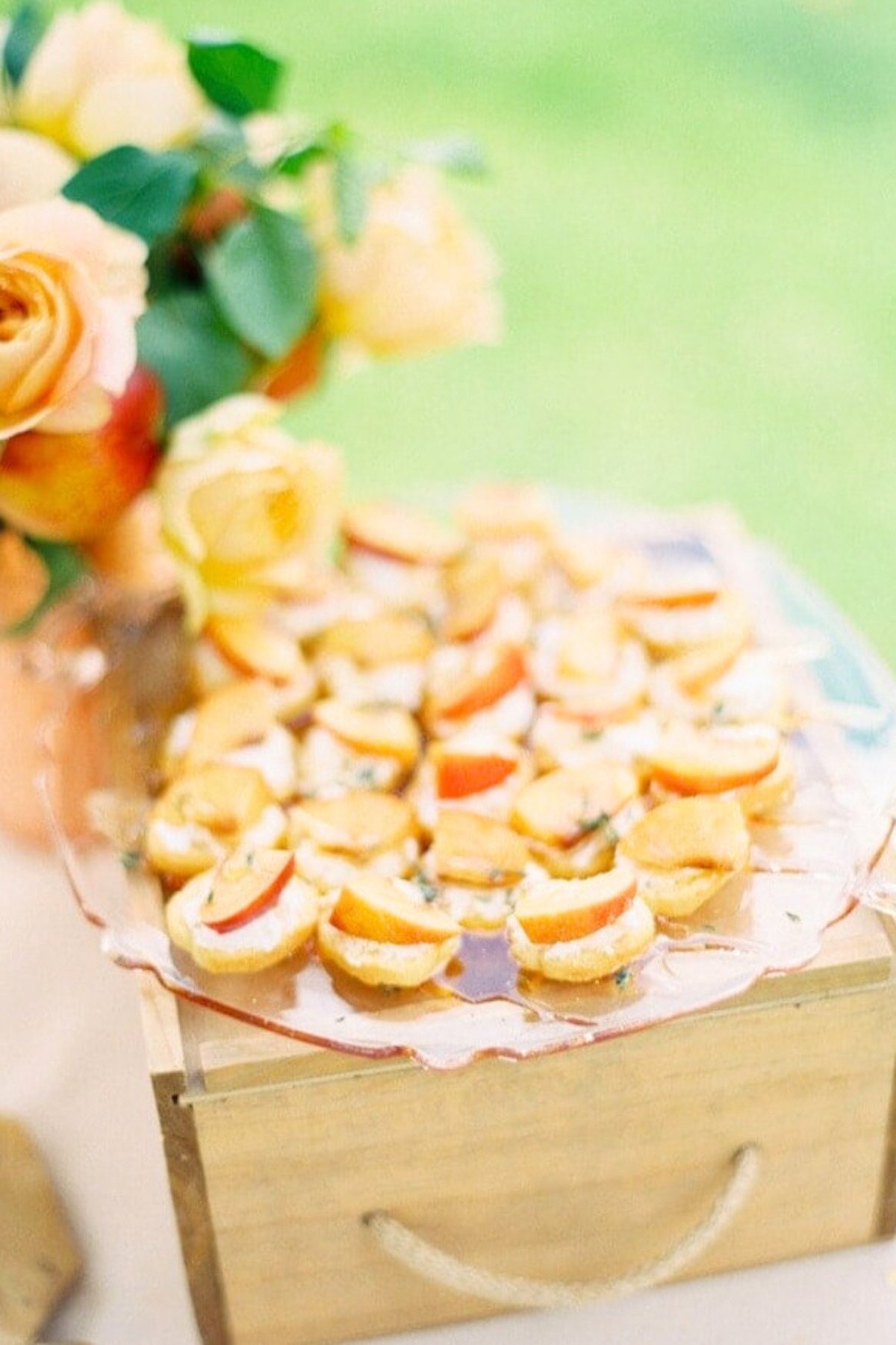 These peach crostini are a great summer appetizer that are easy to make and a real crowd pleaser. They are perfect for entertaining and best served with a glass of chilled prosecco in the garden!