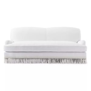 white fringe sofa