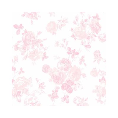 Capture the essence of a LoveShackFancy look for less with this charming pattern of pale pink flowers and leaves on a crisp white background.