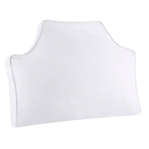 White, contoured pillow with a raised center and lower sides, photographed against a plain background.