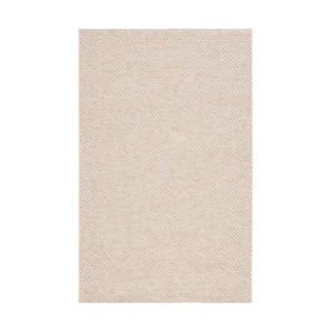 Rectangular rug with a light beige, fine-textured weave.